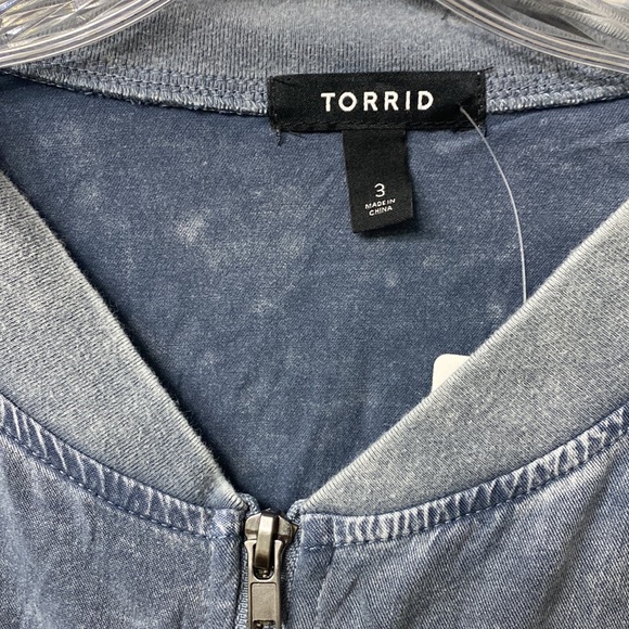 Torrid Blue Bomber Jacket - Picture 5 of 7
